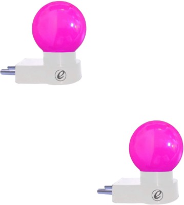 Imperial TechnoCart 0.5 W Round Plug & Play, 2 Pin Night Bulb(Pink, Pack of 2)