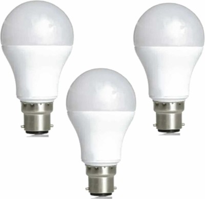 NEW INDIA LIGHTING 9 W Standard B22 LED Bulb(White, Pack of 3)