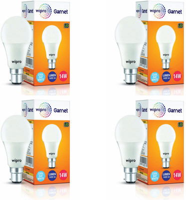 Wipro 14 W Basic Standard B22 LED Bulb(White, Pack of 4)
