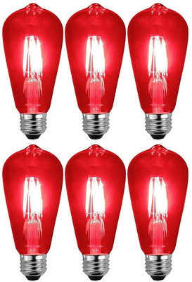 Baslash 4 W Basic Decorative E27 LED Bulb(Red, Pack of 6)