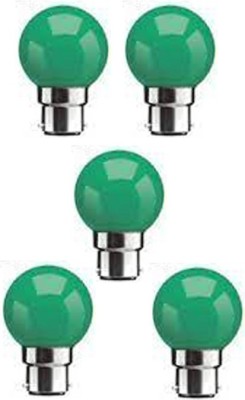 rino 0.5 W Basic Standard B22 LED Bulb(Green, Pack of 5)