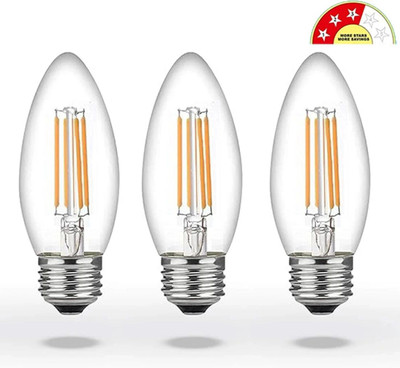 elon musk 4 W Basic Candle E27 LED Bulb(Yellow, Pack of 3)