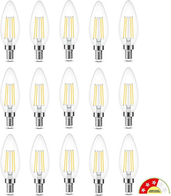 Eve Hanger 4 W Basic Candle E14 LED Bulb(Yellow, Pack of 15)