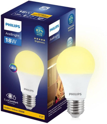 PHILIPS 18 W Basic Round E27 LED Bulb(Yellow)