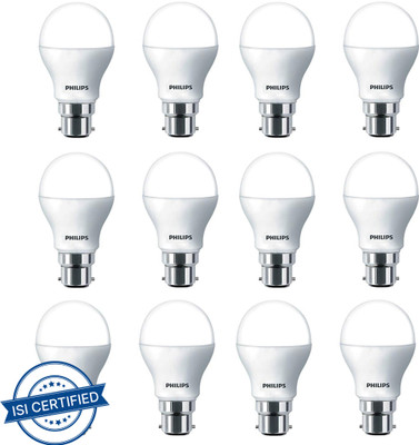 PHILIPS 9 W Basic Standard B22 LED Bulb(White, Pack of 12)