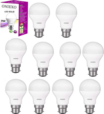 ONIEXO 9 W Inverter Round B22 D LED Bulb(White, Pack of 10)