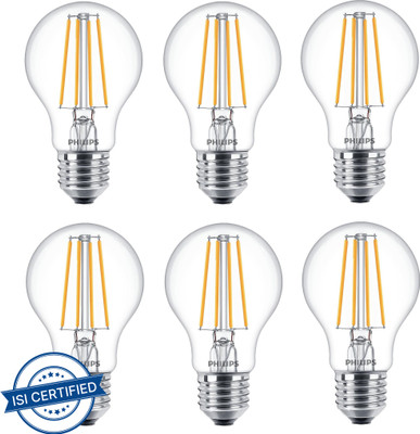 PHILIPS 4 W Basic Decorative E27 LED Bulb(Yellow, Pack of 6)