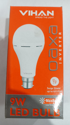 VIHAN 9 W Inverter Round B22 Inverter Bulb(White)