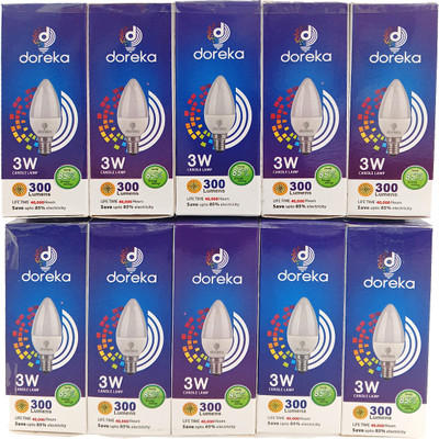 Doreka 3 W Basic Round E14 LED Bulb(White, Pack of 10)
