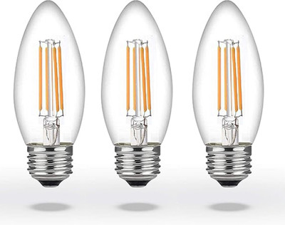 vibunt 4 W Basic Candle E27 LED Bulb(Yellow, Pack of 3)
