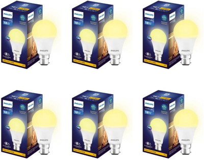PHILIPS 18 W Basic Round B22 LED Bulb(Yellow, Pack of 6)