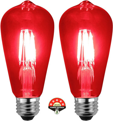OLIPS 4 W Glare Reduction Capsule E26, E27 Decorative Bulb(Red, Pack of 2)