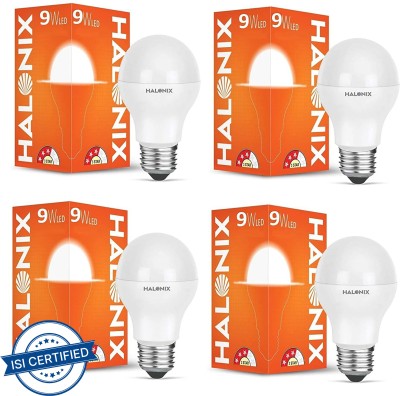 HALONIX 9 W Round E27 LED Bulb(White, Pack of 4)