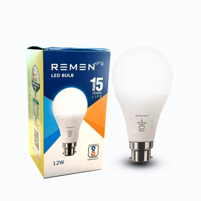 REMEN 12 W Basic Standard B22 LED Bulb(White)