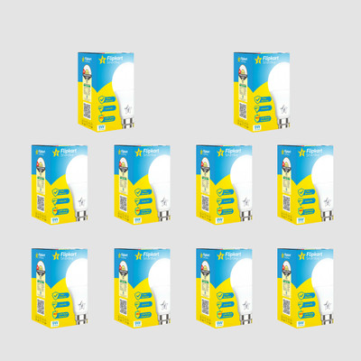 Flipkart SmartBuy 9 W Basic Round B22 LED Bulb(White, Pack of 10)