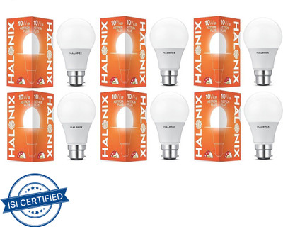 HALONIX 10 W Basic Round B22 LED Bulb(White, Pack of 6)