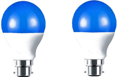 MOON & SUN 9 W Basic Round B22 LED Bulb(Blue, Pack of 2)