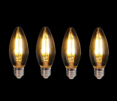 KINIS 4 W Basic Decorative E27 LED Bulb(Yellow, Pack of 4)