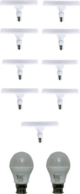 Techvolta 9 W, 10 W Basic Round B22 LED Bulb(White, Pack of 11)