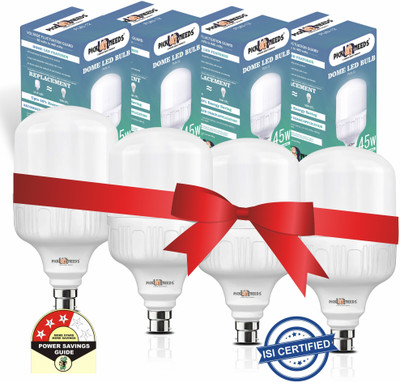 Pick Ur Needs 45 W Multi Watt Round B22 D LED Bulb(White, Pack of 4)