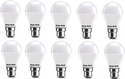 Dhija 7 W Basic Round B22 LED Bulb(White, Pack of 10)
