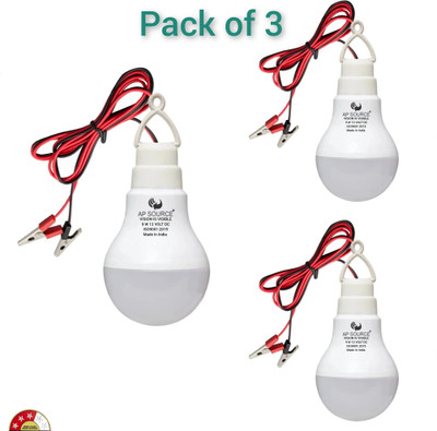 AP Source 9 W Basic Round 2 Pin LED Bulb(White, Pack of 3)