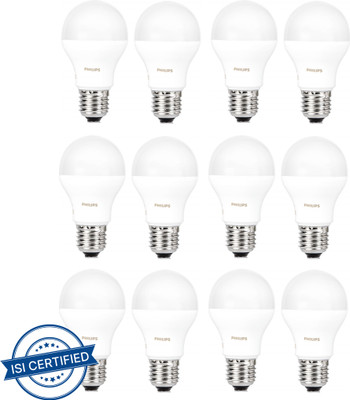 PHILIPS 7 W Basic Standard E27 LED Bulb(White, Pack of 12)