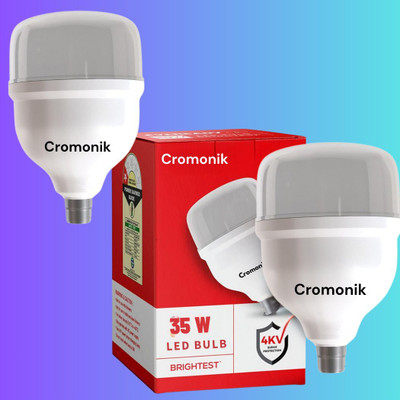 Cromonik 35 W Inverter Round B22 D LED Bulb(White, Pack of 2)