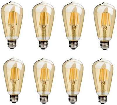 LEDOLUX 4 W Basic Standard E27 LED Bulb(Gold, Pack of 8)