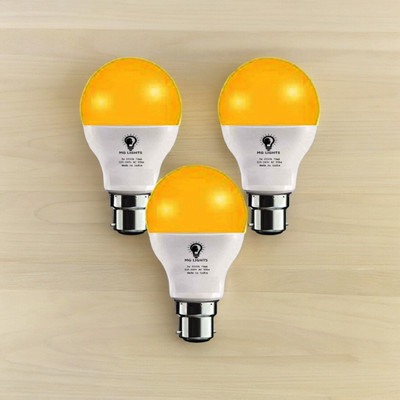 mg lights 5 W Basic Arbitrary B22 LED Bulb(Yellow, Pack of 3)