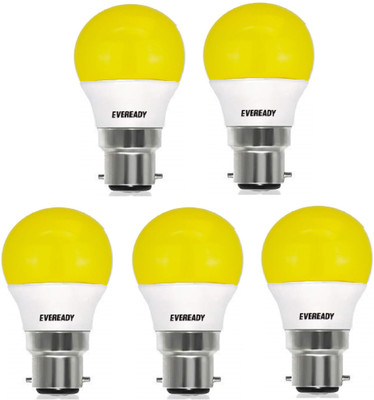 EVEREADY 2.5 W Basic Standard B22 LED Bulb(Yellow, Pack of 5)