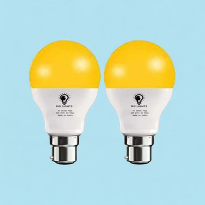 mg lights 12 W Basic Arbitrary B22 LED Bulb(Yellow, Pack of 2)