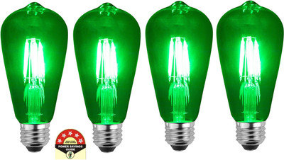 OLIPS 4 W Glare Reduction Capsule E26, E27 Decorative Bulb(Green, Pack of 4)