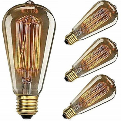 Groeien 40 W Basic Decorative E27 Incandescent Bulb(Yellow, Pack of 4)