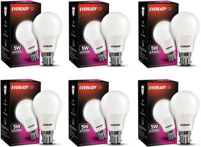 EVEREADY 5 W Basic Standard B22 LED Bulb(White, Pack of 6)