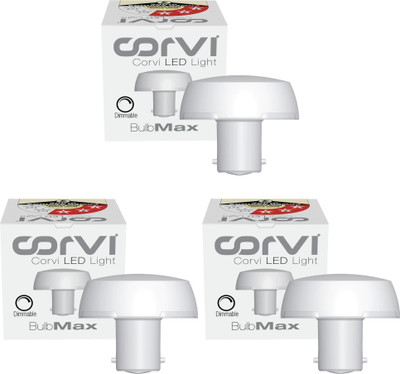 Corvi 6 W Basic Round B22 LED Bulb(White, Pack of 3)
