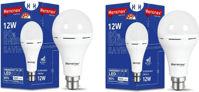 Henonex 12 W Inverter Standard B22 Inverter Bulb(White, Pack of 2)