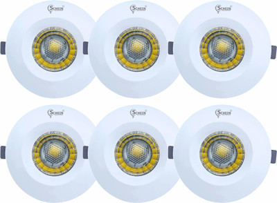 SCHEIN 2 W Inverter, Basic Round B22 LED Bulb(Yellow, White, Pack of 6)