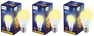 PHILIPS 14 W Round E27 LED Bulb(Yellow, Pack of 3)