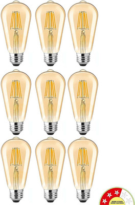 elon musk 4 W Basic Arbitrary E27 LED Bulb(Yellow, Pack of 9)