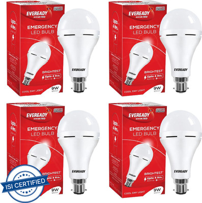 EVEREADY 9 W Inverter Round B22 D Inverter Bulb(White, Pack of 4)