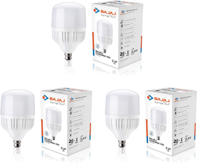 BAJAJ 20 W Basic Standard B22 LED Bulb(White, Pack of 3)