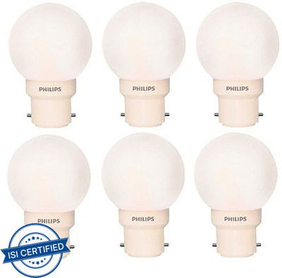 PHILIPS 0.5 W Basic Standard B22 LED Bulb(White, Pack of 6)
