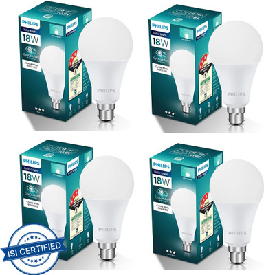 PHILIPS 18 W Basic Round B22 LED Bulb(White, Pack of 4)