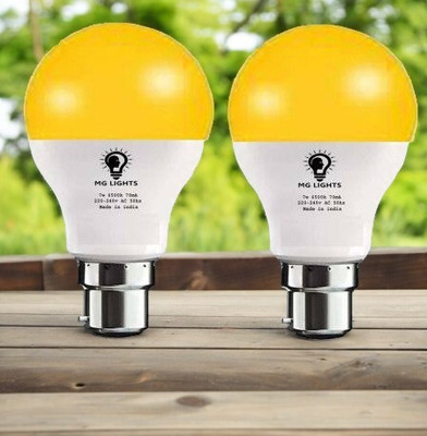mg lights 5 W Basic Arbitrary B22 LED Bulb(Yellow, Pack of 2)