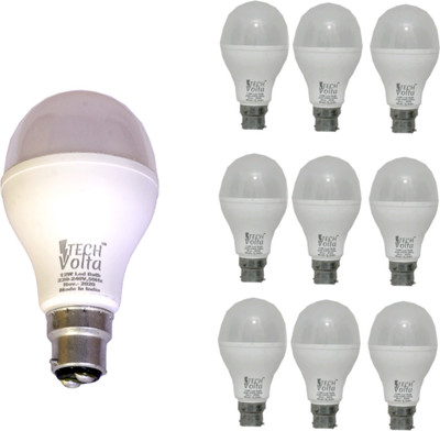 Techvolta 12 W, 15 W Basic Round B22 LED Bulb(White, Pack of 10)