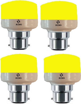 rino 7 W Basic Standard B22 LED Bulb(Yellow, Pack of 4)