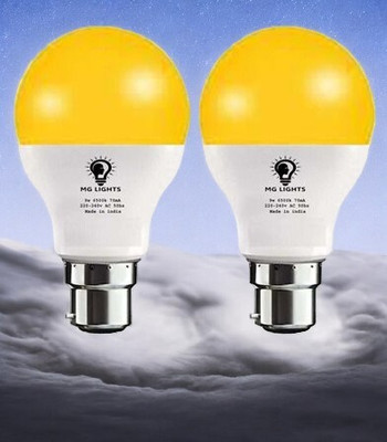 mg lights 5 W Basic Arbitrary B22 LED Bulb(Yellow, Pack of 2)