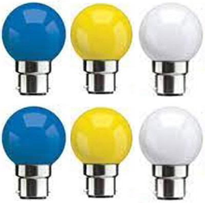 rino 0.5 W Basic Standard B22 LED Bulb(Multicolor, Pack of 6)