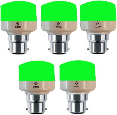 rino 7 W Standard B22 LED Bulb(Green, Pack of 5)